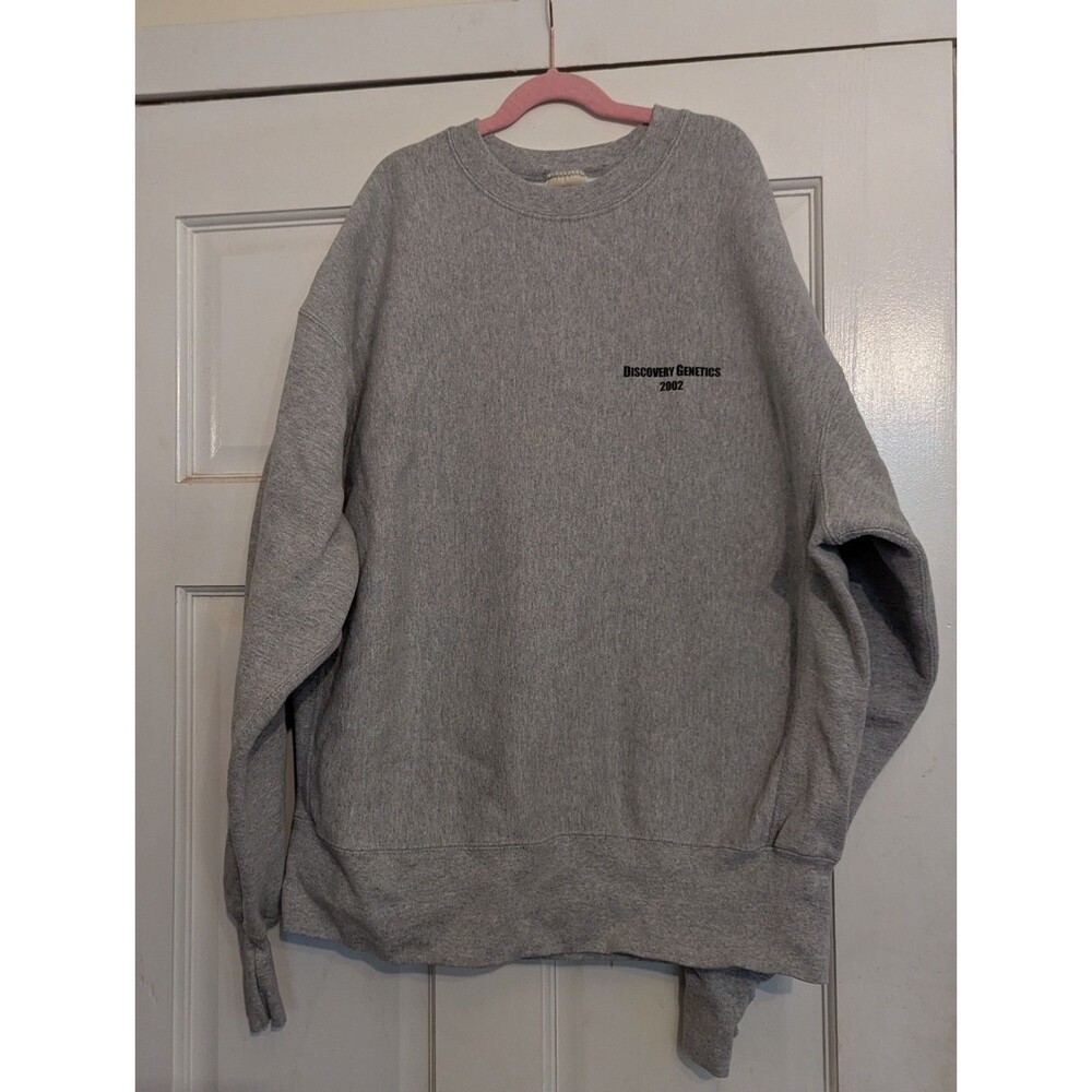 ​Vintage Y2K Lee Cross Grain Crewneck Sweatshirt XL Gray Discovery Genetics GSK
